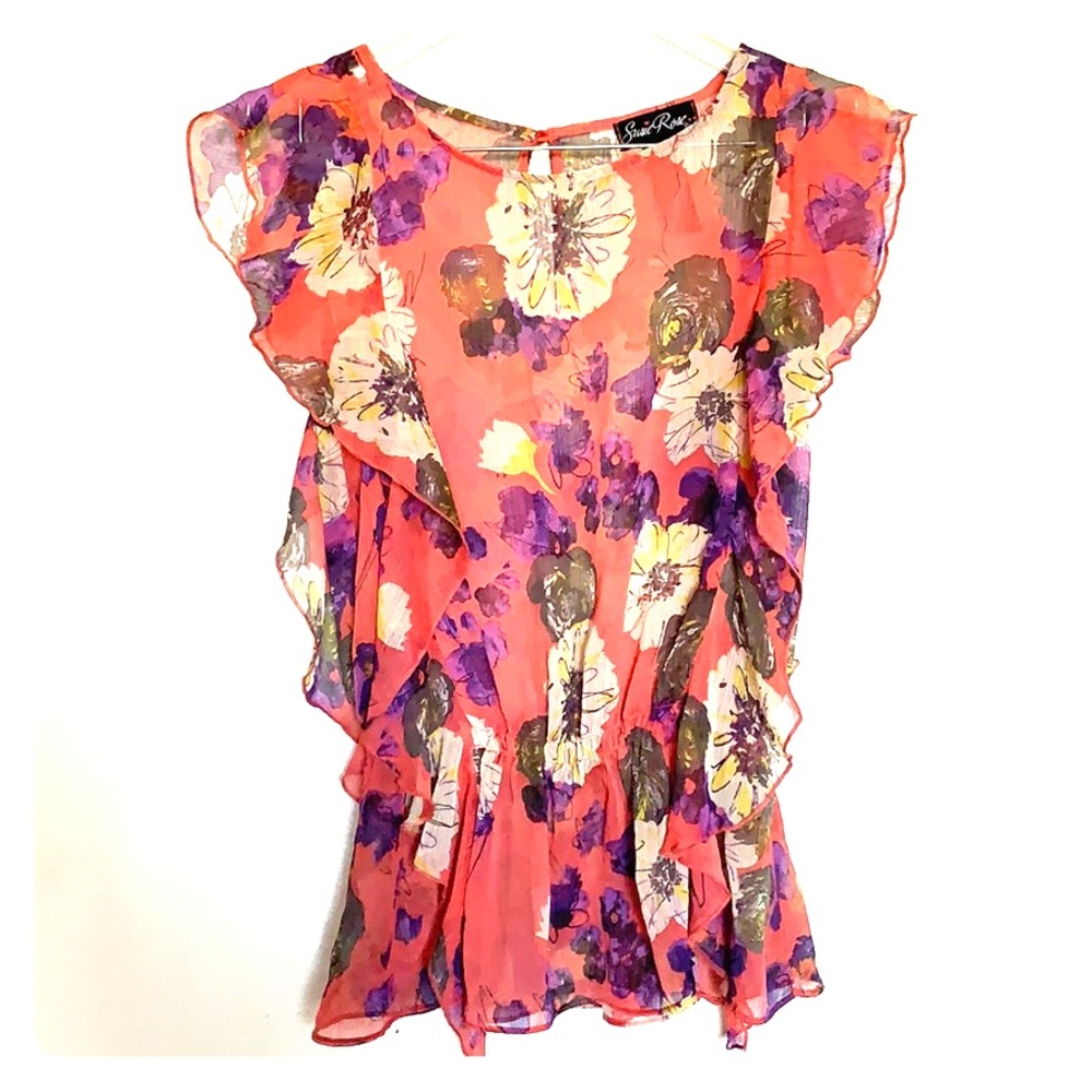 Sheer Floral Top